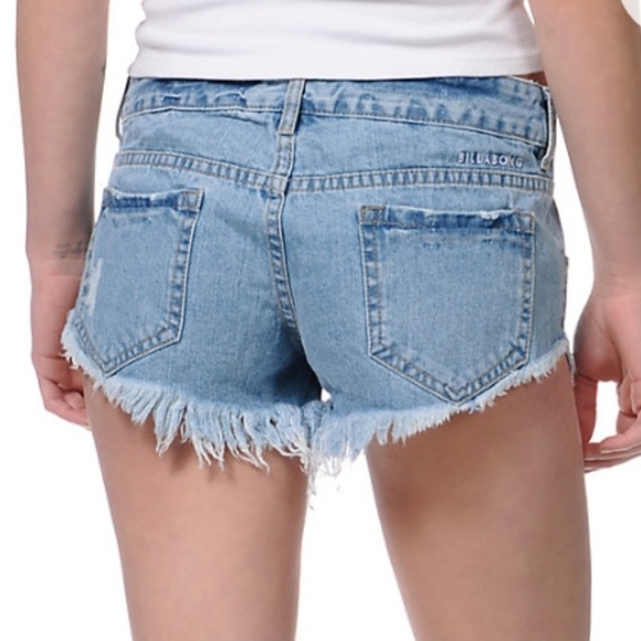 Billabong Laneway 100% Cotton Frayed hem Denim Shorts Size 3 - Picture 7 of 8